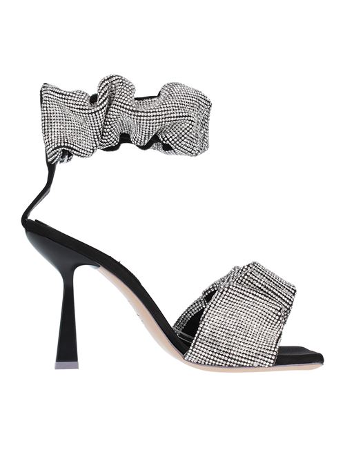 Satin and rhinestone sandals SEBASTIAN | SE1127 SATINNERO